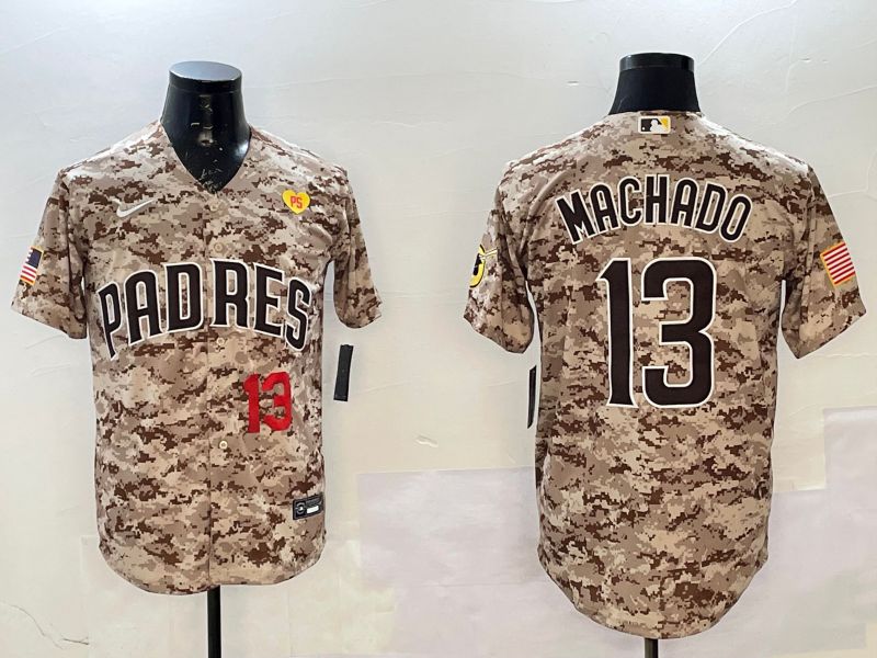 Men San Diego Padres #13 Machado Camo Game 2025 Nike MLB Jersey style 3
